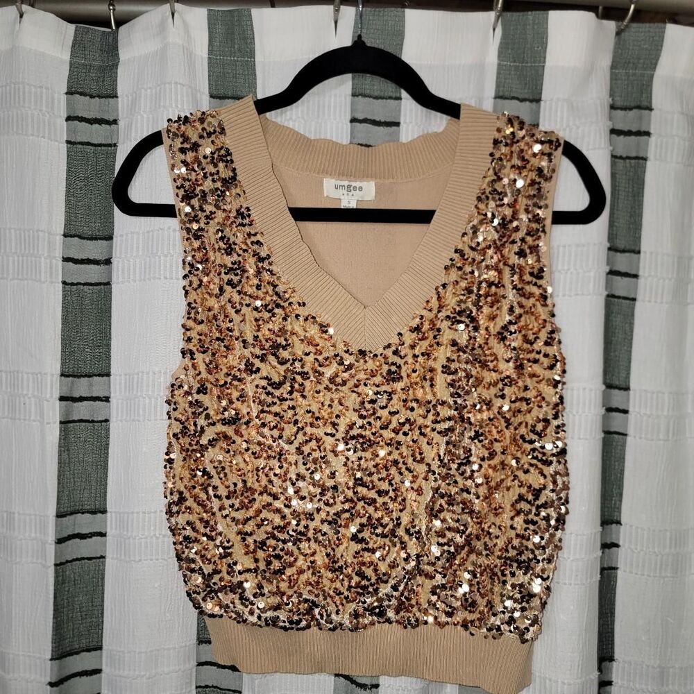 Umgee-usa Women's Gold and Tan Jumper